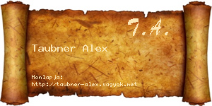 Taubner Alex névjegykártya